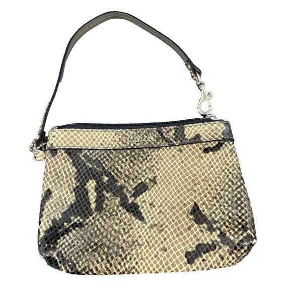 Coach Wallet Embossed Brown Python Snakeskin Medium Wristlet - Picture 4 of 11